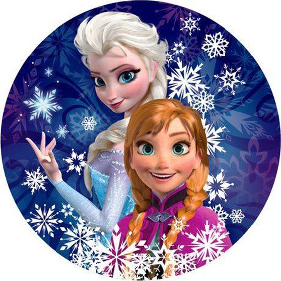 Elsa & Anna dark blue background 20 cm