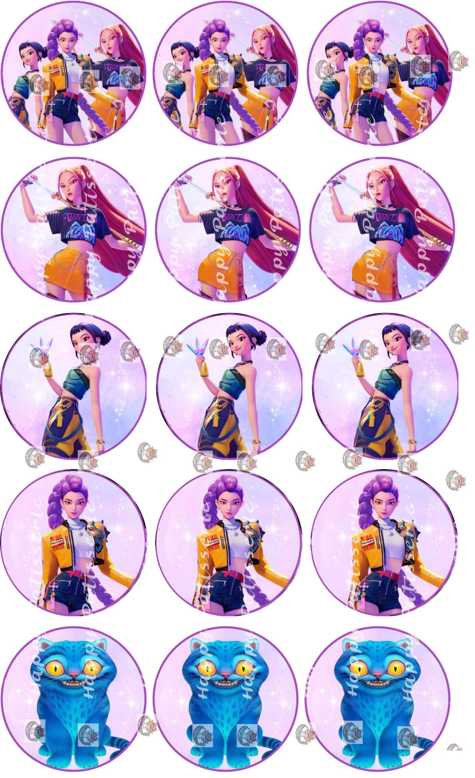 kpop demon hunter characters discs cupcake