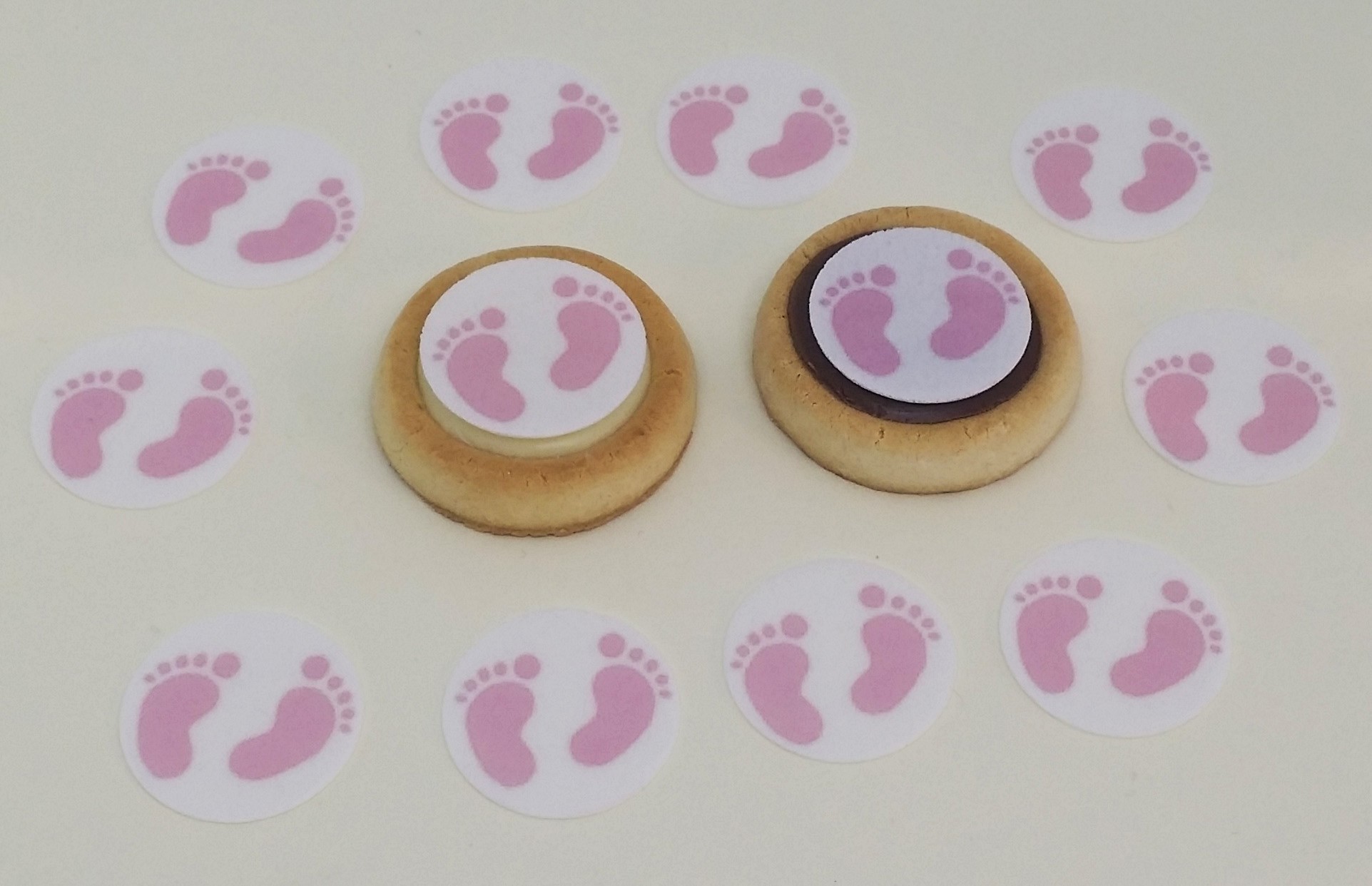 roze voetjes decor 2,5 cm - Afbeelding 2